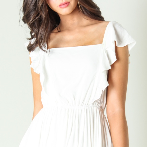 PEASANT MAXI DRESS | WHITE MAXI DRESS | BOHEMIAN - Picture 4 of 4